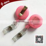 Pink Retractable Id Badge Holder Lanyard Pull Reel thumbnail-1