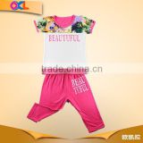 Chinese supplier top quality competitive price baby girls 2 pcs fall cotton outfit with polka dots
