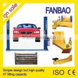 Two Post Hydraulic Car Lift Manual Two Side Lock Release System HyDual Hydraulic Cylinder Drive for Stable Lifting and Lowering. thumbnail-1
