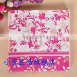 Pink Flower Style and Leaves Lace Restaurant, Wedding, Party Festival Etc Decoration 100%Food-grade Water-based Ink Paper Napkin