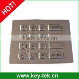 16 Keys IP65 Dynamic Waterproof Stainless Steel ATM Keypad thumbnail-4