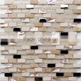 Glass and Shell Mosaic Brick for Interior Wall Decoration DB1530BE