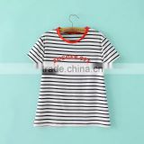clothing manufacturer round collar short sleeve vertical t shirt for girls