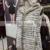 Women Clothing Natural Colour Wholesale Knitted Genuine Mink Fur Vest thumbnail-1