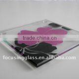 Flower Pattern Decal Tempered Glass Coaster thumbnail-1