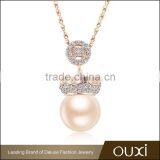 OUXI Fashion Gold cc Pearl Necklace Made With AAAA Zircon 11289-1 thumbnail-1