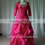 Red Muslim Long Sleeve Taffeta Wedding Gowns 100_7592 thumbnail-1