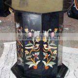 Black Marble Inlay Table Base