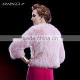 Wholesale Real Pink Fox Fur Jacket Coat for Women thumbnail-3