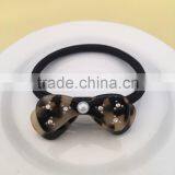 Fashion Hair Bow Hair Clip Tortoise Hair Elastic Band Rhinestone Bow Hair Band thumbnail-1