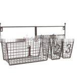 Wall Mounted Black Metal Wire Mesh Numbered Storage Basket Set thumbnail-1