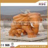 Afterglow Red Marble Statue Elephant Shape on Mother and Child thumbnail-1