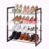 Vivinature 12-pair Shoe Rack Black Steel Wire With Wood Frame thumbnail-3