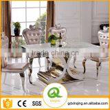 TH394 Stainless Steel Marble Top Dining Table Best Price Dining Table thumbnail-1