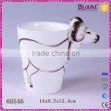 Animal Shape White Custom Ceramic Mug no Handle thumbnail-1
