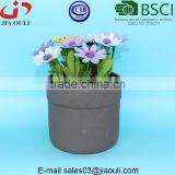 Grey Sand Surface Round Ceramic Pot, Garden Pots thumbnail-1