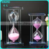 KM-CP17 China Custom Made Crystal Sand Timer Hourglass With the Logo Priting Base thumbnail-1