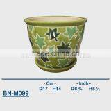 Vietnamese Ceramic Hand Carved Mini Flower Pot BN-M099 thumbnail-1