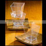 Elegant Square Mini 2 oz Clear Tasting Sample Shot Glasses Dessert Cups,custom Plastic Square Dessert Drinking Cup for Sale thumbnail-1