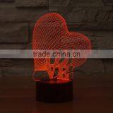 2016 Lovely Fashionable Popular Colorful Acrylic 3D Led Night Light for Girlfriend's Gift thumbnail-1