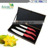 High-grade Wooden Box Ceramic Knife Set Pure White ABS Handle Ceramic Knife Three-piece Suit thumbnail-1
