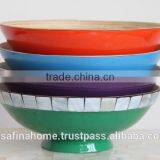 Footed Colored Lacquer Bamboo Conical Bowls thumbnail-1