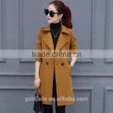 2016 Winter Trench Coat Lapel Long Sleeve Ladies Casual Long Outerwear Coats for Wholesale thumbnail-6