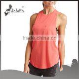 Crew Neck Drop Armhole Tank Tops Racer Back With Mesh Fabric thumbnail-1