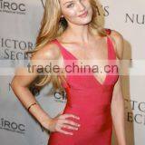 Hot Sale Spring&Summer Double Deep V Neck Tank Bandage Dress Rose Red/Black Sexy Clubwear Bodycon Dresses H022 thumbnail-4