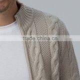 100% Cashmere Cable Knit Full Zip Men's Cardigan thumbnail-3