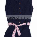 Organic Cotton Collar Jumpsuit With Printed Belt thumbnail-1