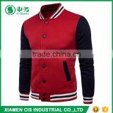 New Design European Style School Red Black Cotton Fleece Varsity Jacket for Men thumbnail-2