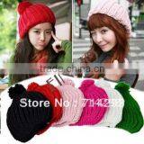 New Fashion Woman Girls Lovely Warm Winter Knitting Wool Large Ball Pineapple Beanie Hat 6 Colors 7673 thumbnail-1