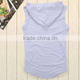 Hot Sale Custom 100% Cotton Sleeveless Plain White Pullover Hoodie thumbnail-3