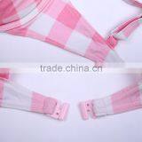 Sexy Nylon Material Mature Women Bikini Padded Bra Pink thumbnail-5