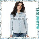 Chinese Manufacturer Girls Sexy Bleaching Wash Jean Shirt thumbnail-1