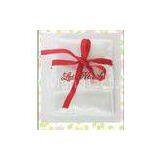 Wedding Favor Satin Drawstring Pouch , White Gift Bags With Red Ribbon thumbnail-1