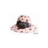Lady's Leopard Wool Felt Hat,wide Brim Sun Hat thumbnail-1