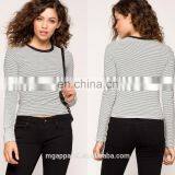 2017 New Fashion Custom Wholesale Long Sleeve Striped t Shirt for Women thumbnail-1