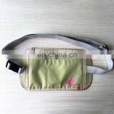 RFID Blocking Three Pocket Beige Color Nylon Passport Holder Belt thumbnail-1