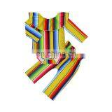 Baby Girls 2 Piece Outfits Serape Pattern One Layer Neck Sleeve Romper With Matching Pants thumbnail-1