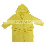 High Quality Warm and Comfortable Baby Hooded Bath Robe Coral Fleece Yellow Bathrobe for Baby thumbnail-1