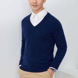 Light Pure Dark Blue Sweater For Mens Spring 100% Cashmere Fitness Sweaters
