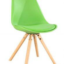 Modern Dining Room Chair Leather Cushion PP Plastic PU Dining Chair With Wood Leg for Sale thumbnail-1