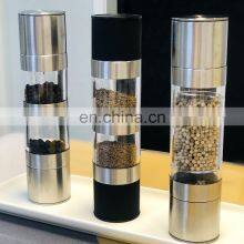 2 in 1 Stainless Steel With Adjustable Ceramic Grinding Mechanism Clear Acrylic Body Salt And Pepper Grinder thumbnail-3