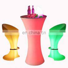 Coffee Shop Hotel Led Bar Furniture Cocktail Tables and Chairs Led Light up Tables Entertainment Furniture Led Bar Table