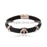 Magnetic Leather Handmade Bracelet Bangle Alpha Phi Alpha Divine Bracelets,APA Greek Customized Fraternity Sorority Jewelry thumbnail-3