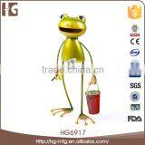 High Quality Cute Standing Metal Frog 12x7x25CMH HG6917 Wild Animal Crafts With High Quality