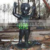 Bronze Catching Frogs Boy Sculpture