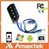 Handheld Design Durable 4 Port USB 3.0 Type Hub With Idividual Switch and LED Indicator thumbnail-1